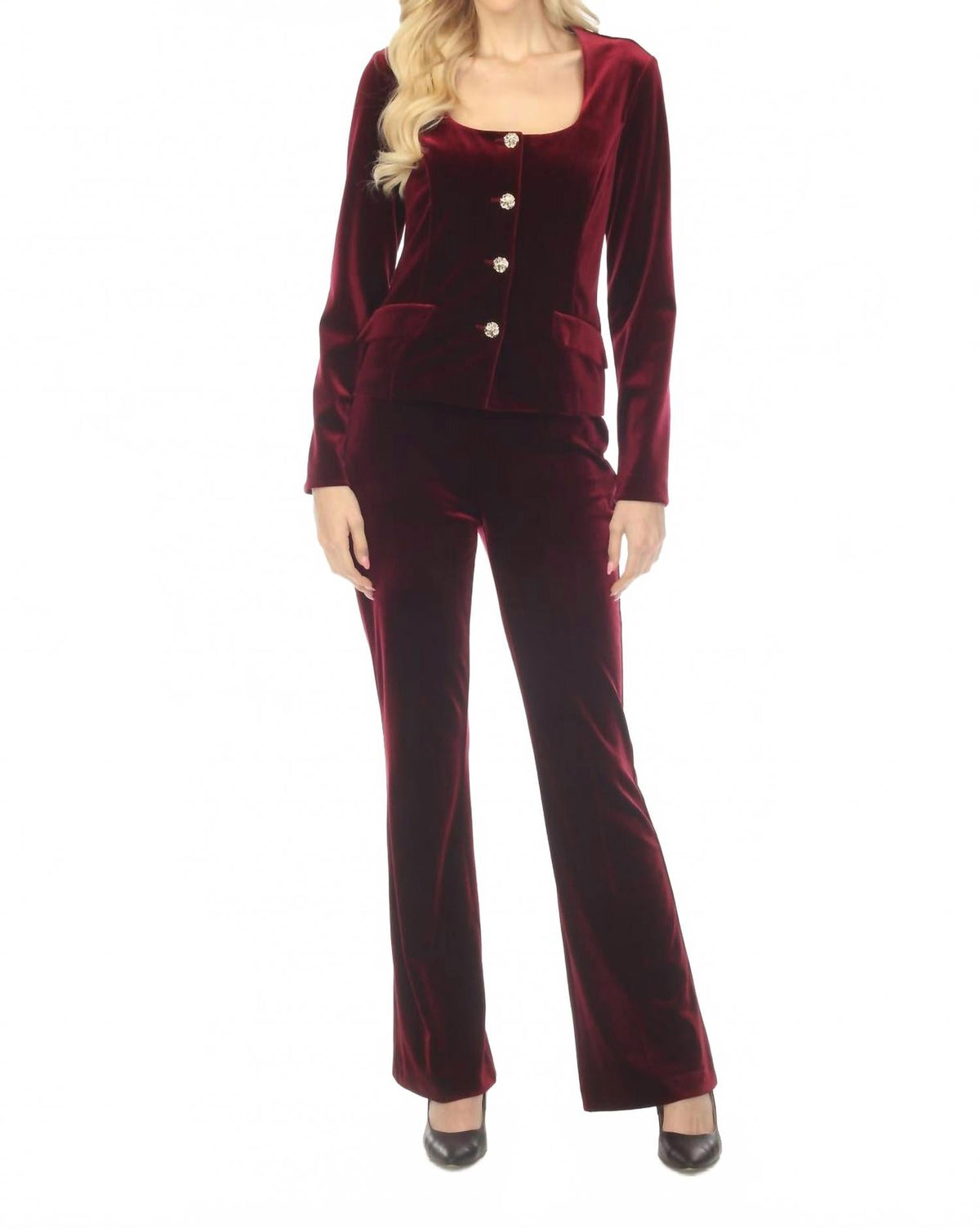 Blazer de terciopelo color vinotinto