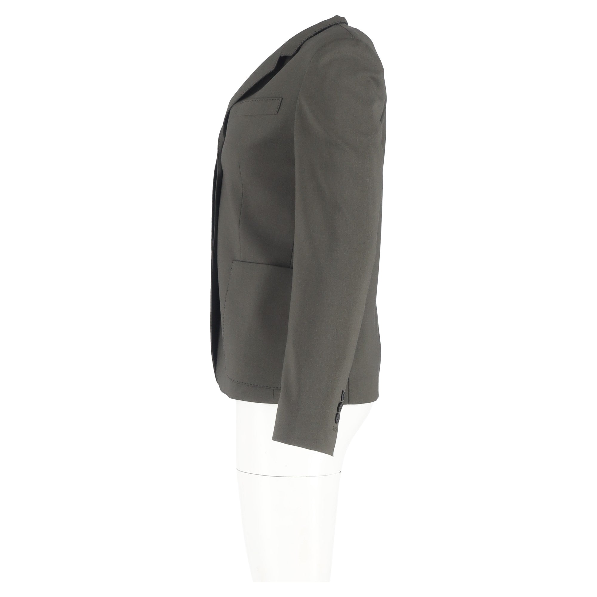 Blazer de lana color caqui