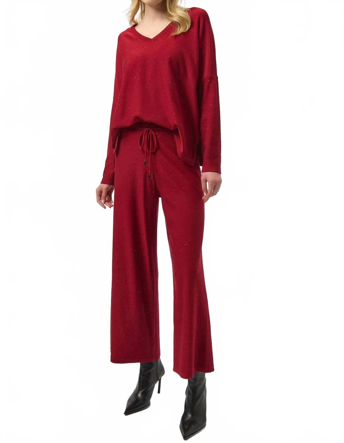 Pantalón de mujer de pierna ancha con lentejuelas