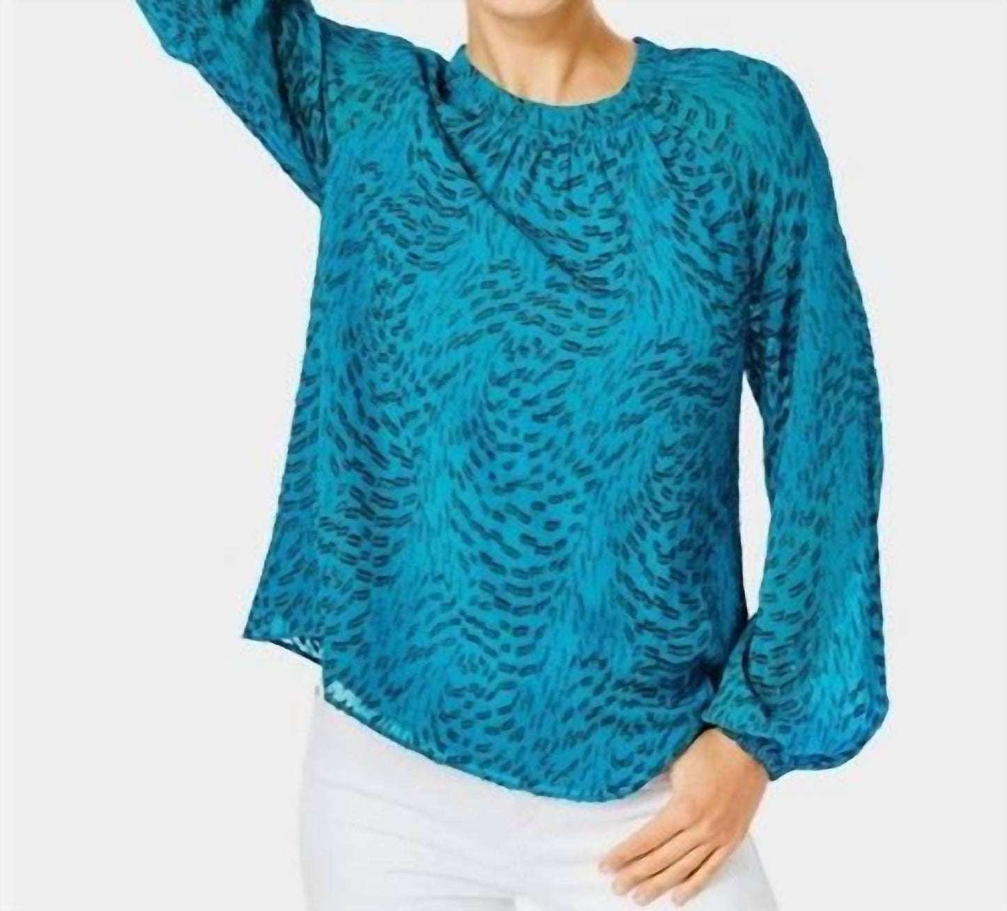 Blusa de manga larga color azul