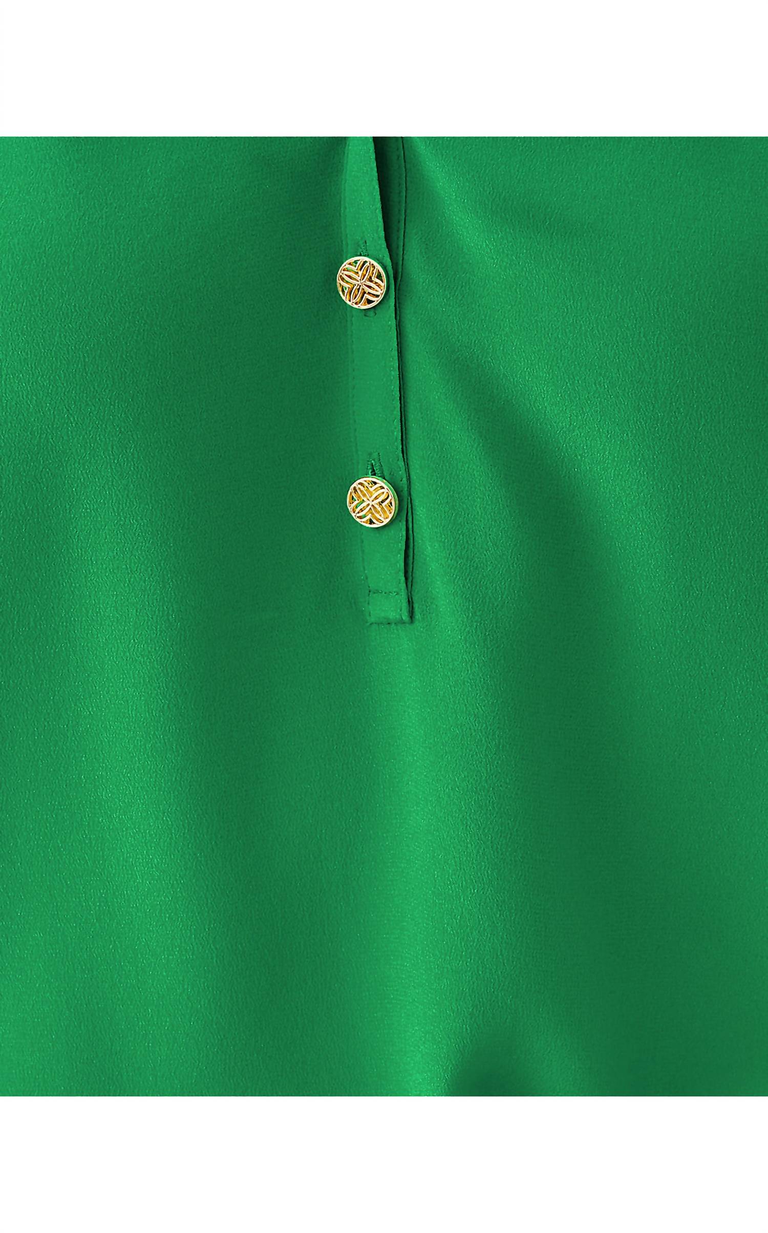 Top de seda color verde