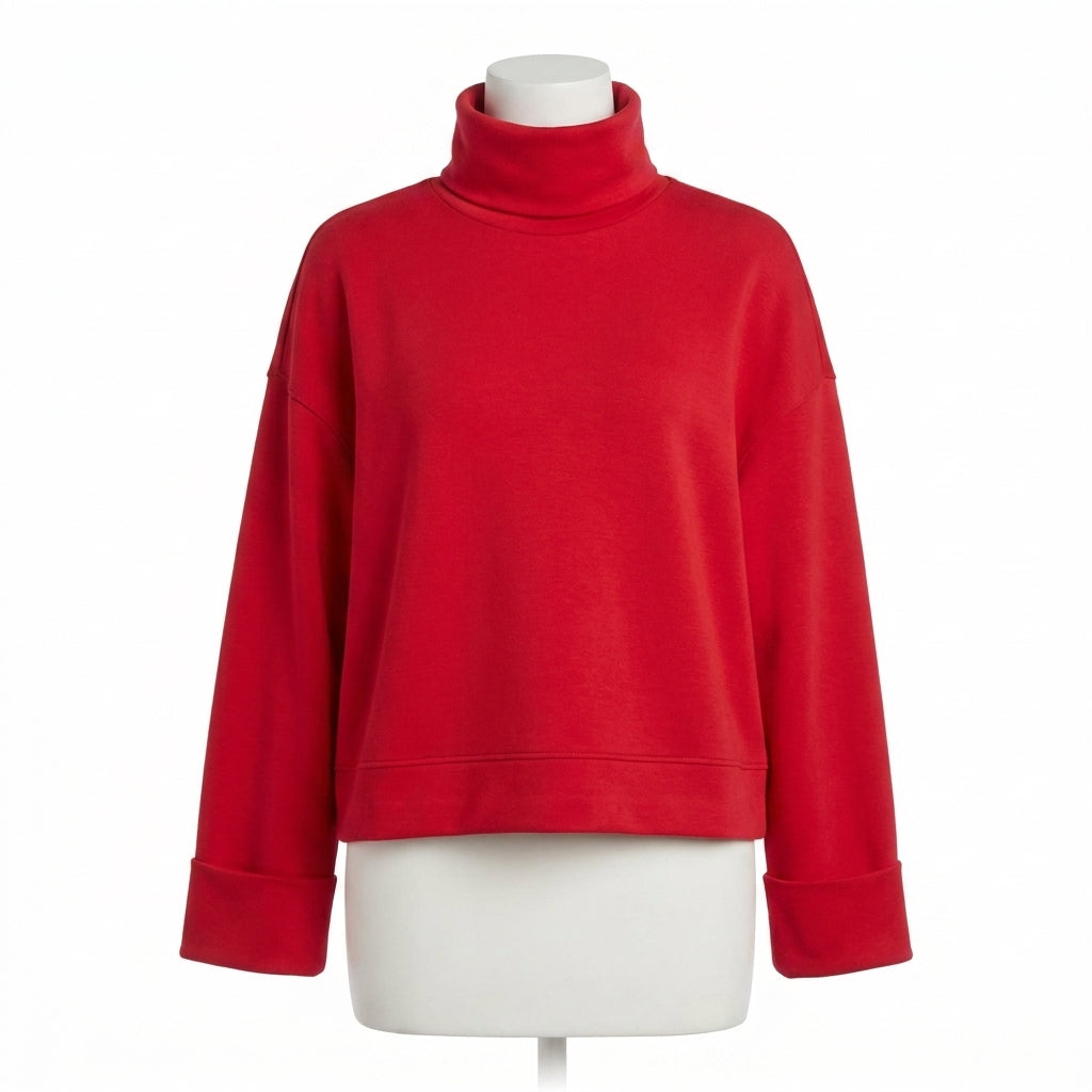 Top con cuello alto color rojo