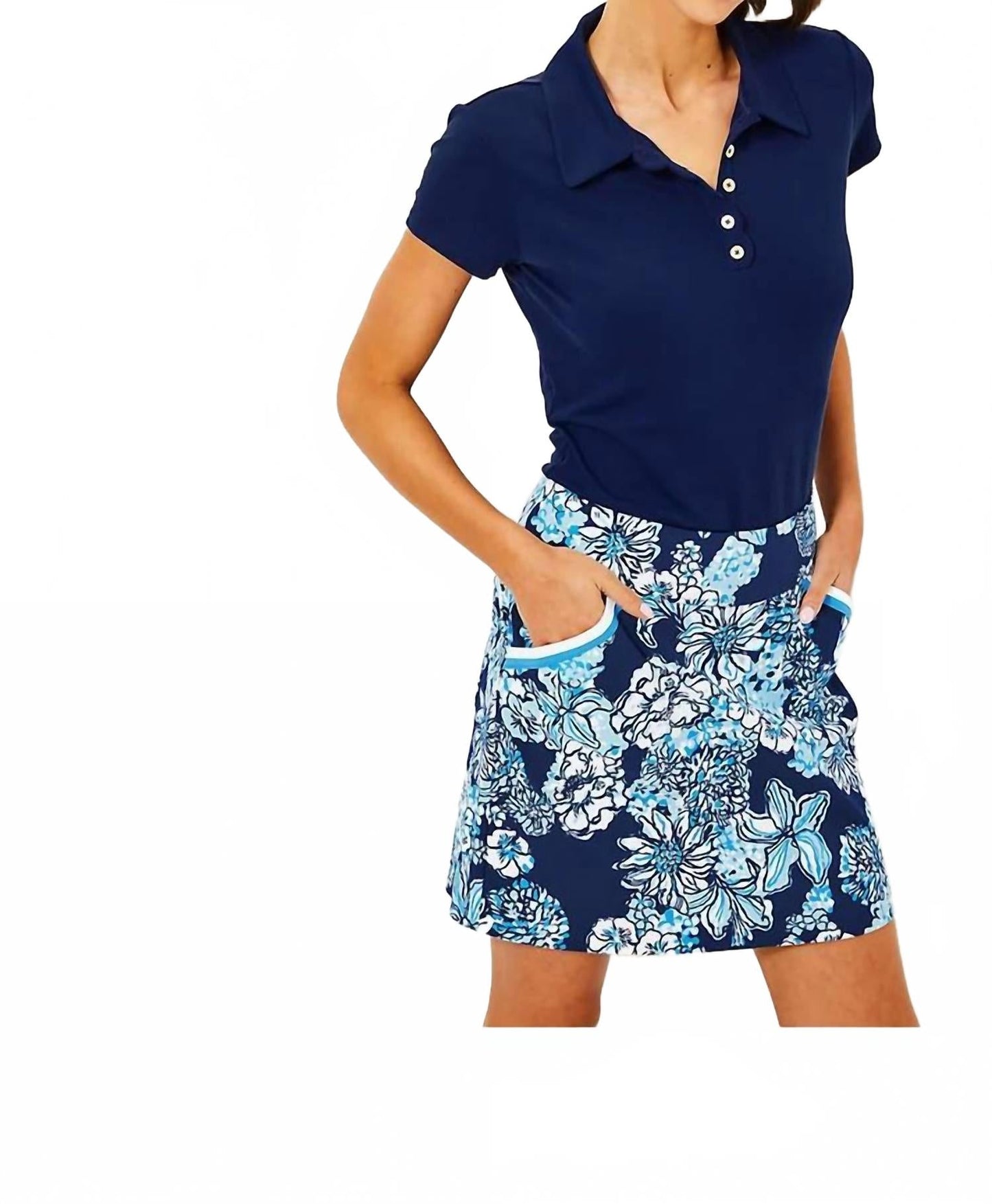 Falda pantalón color azul marino