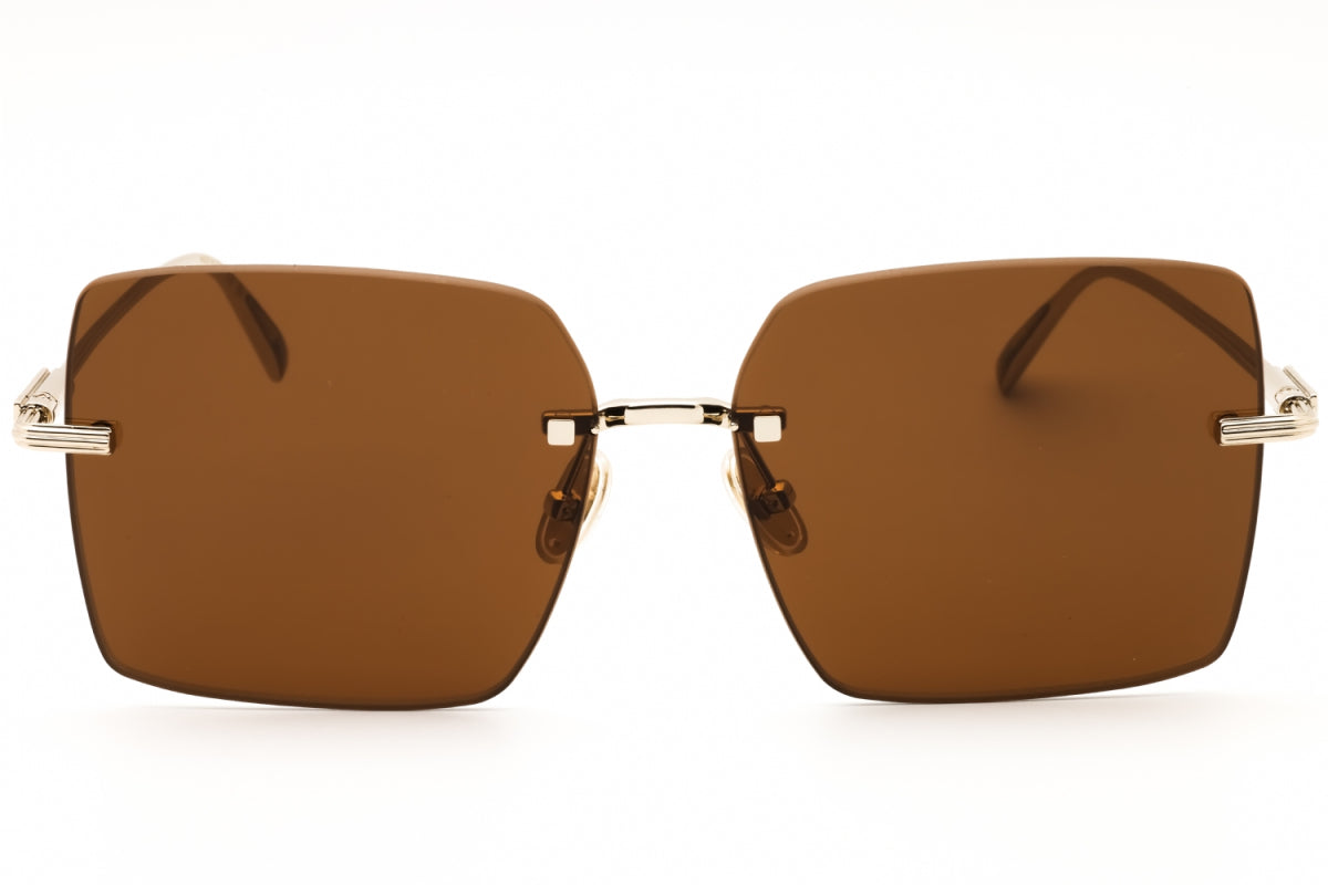 Gafas color café y dorado