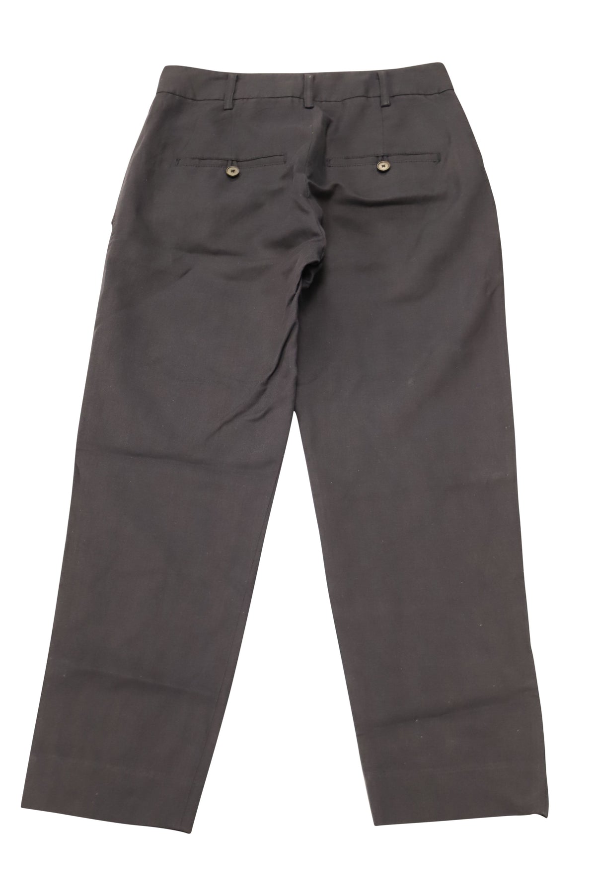 Pantalón de lino de corte ajustado color azul marino