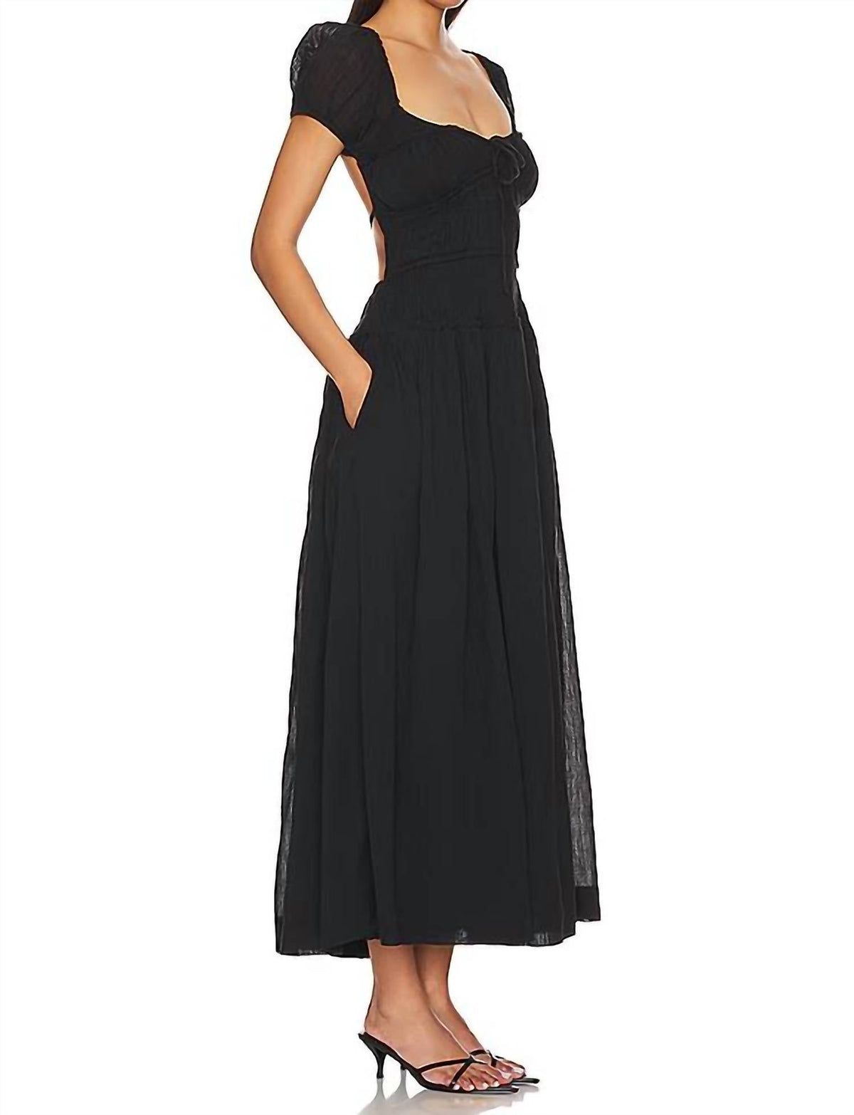 Vestido midi color negro