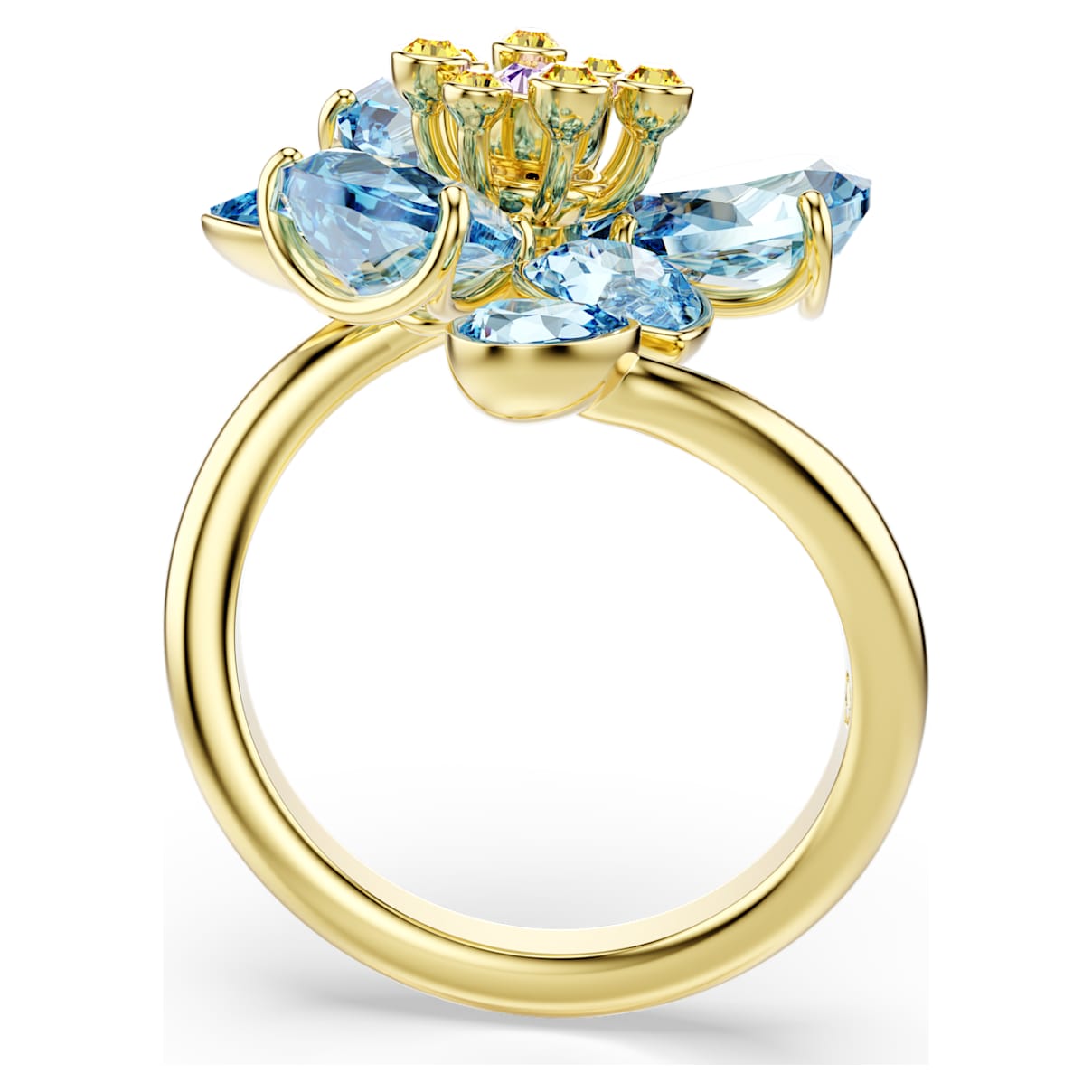 Anillo color azul y dorado
