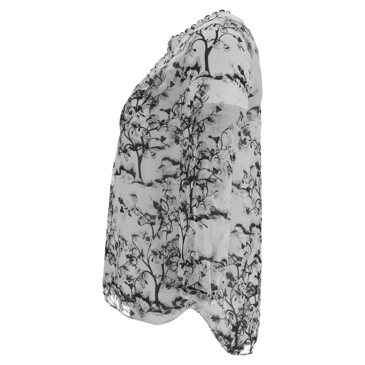 Blusa de seda con estampado floral color blanco