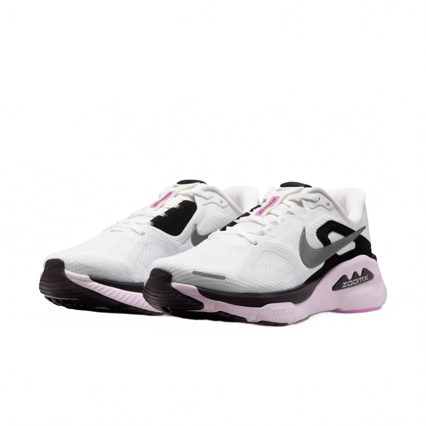 Tenis para correr de mujer color negro y blanco y plateado