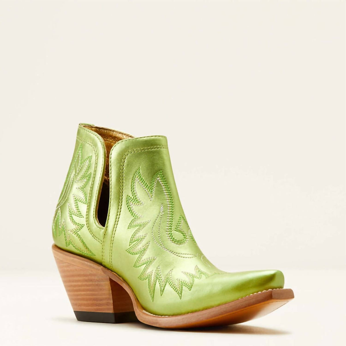 Botines de mujer de cuero color verde