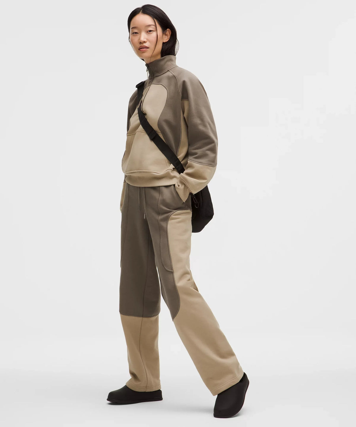 Pantalón de algodón de corte recto de tiro medio