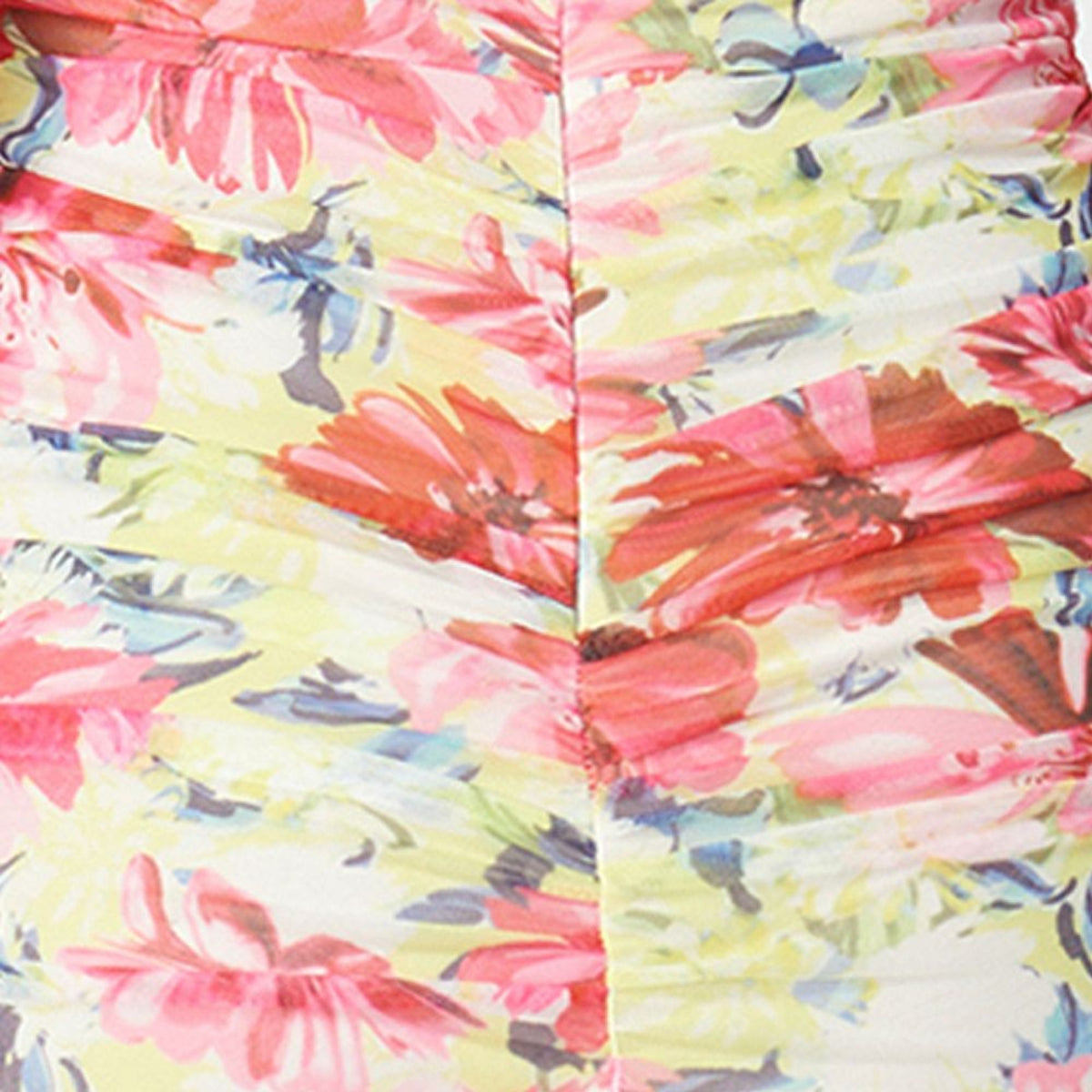 Vestido de mujer con hombros descubiertos con estampado