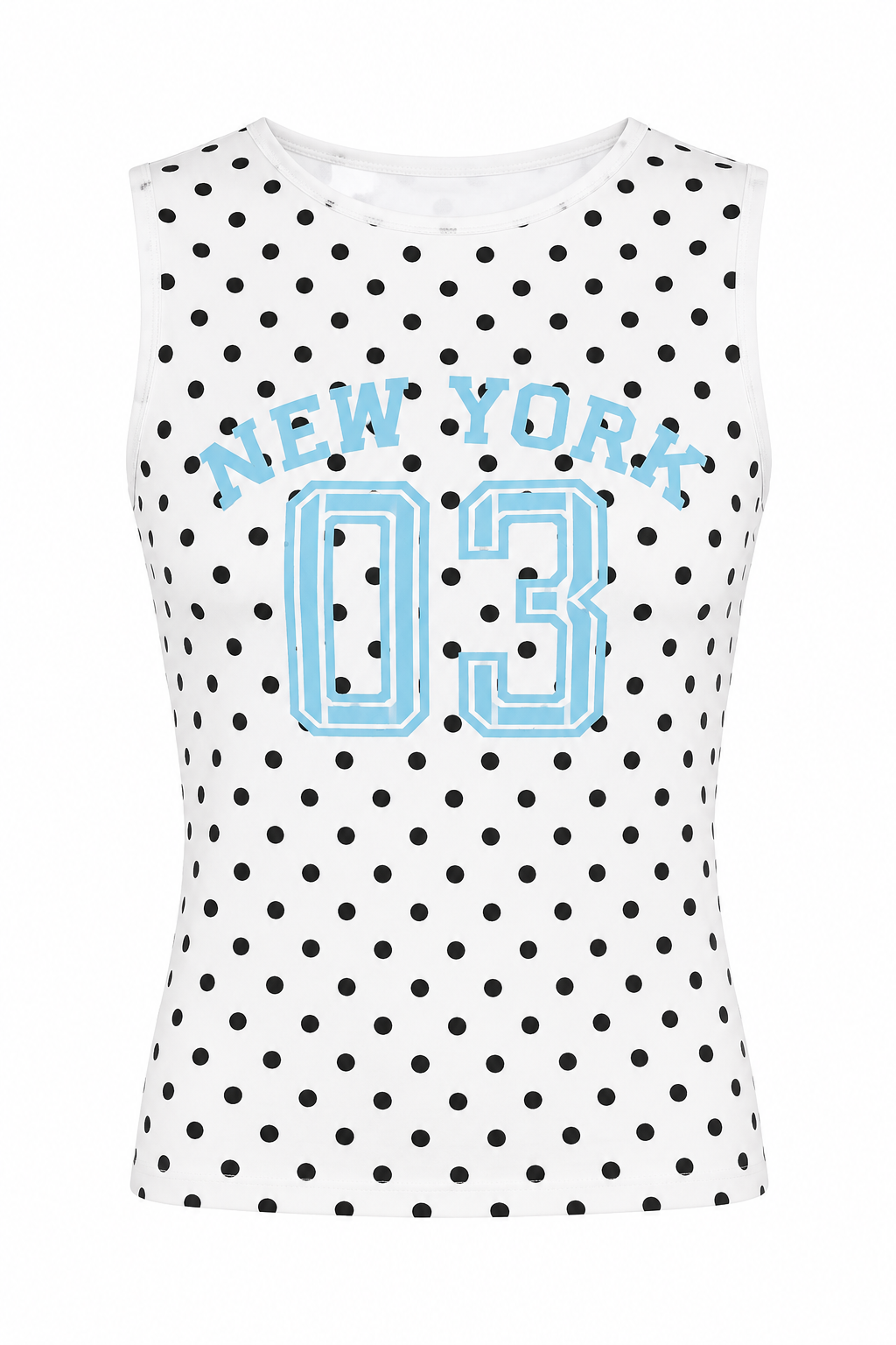 Camiseta sin mangas de lunares con estampado