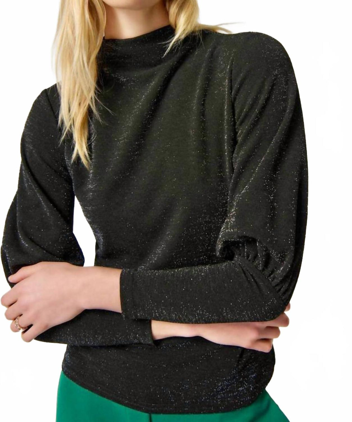 Top color negro y plateado