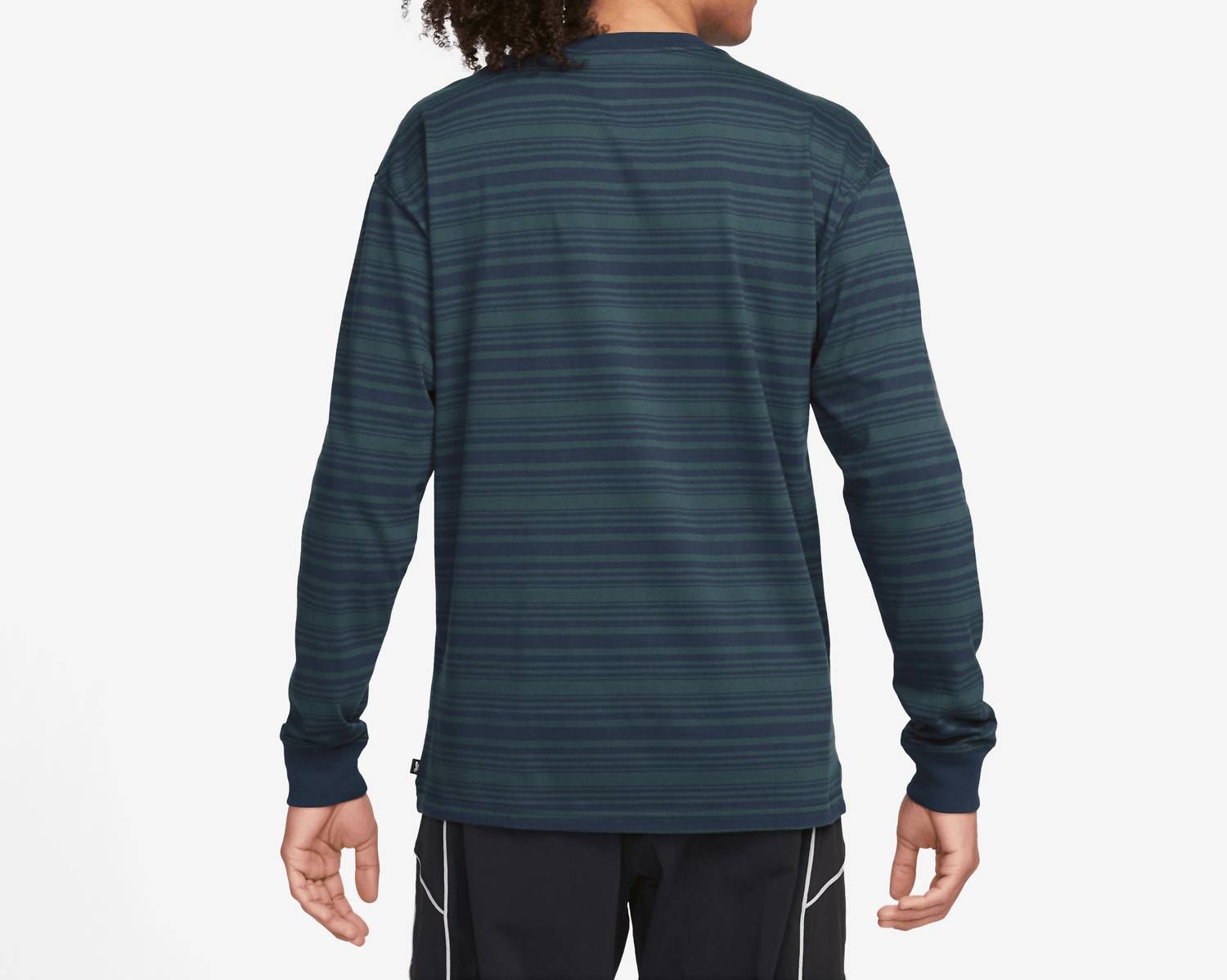 Camiseta de manga larga a rayas color azul marino