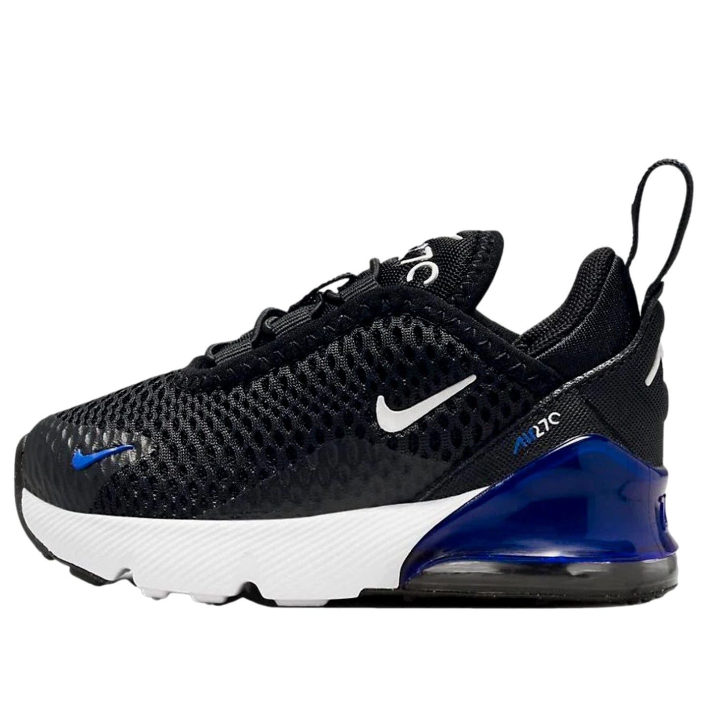 Calzado infantil color negro y blanco y azul