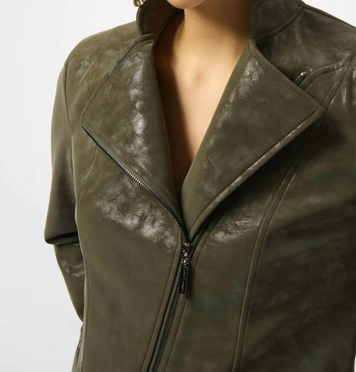 Chaqueta de gamuza sintética de manga larga