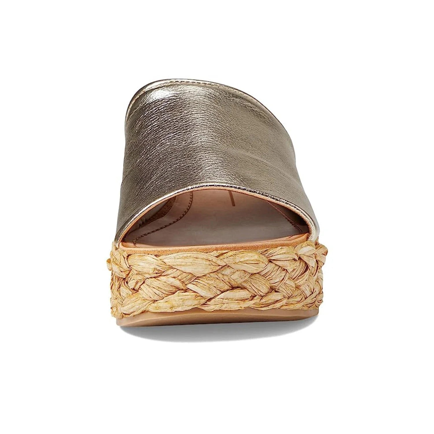 Sandalias de mujer de cuero con plataforma color dorado