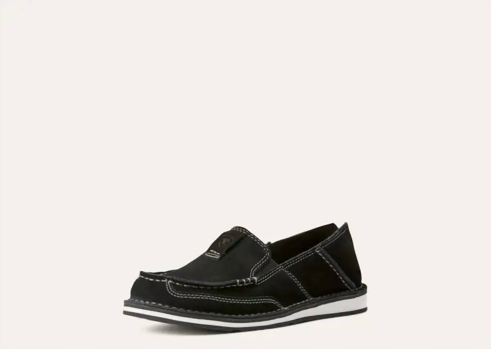 Zapatos planos de mujer de gamuza color negro