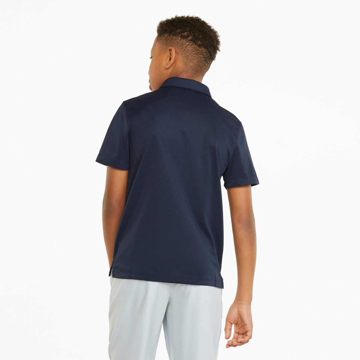 Polo infantil de manga corta color azul