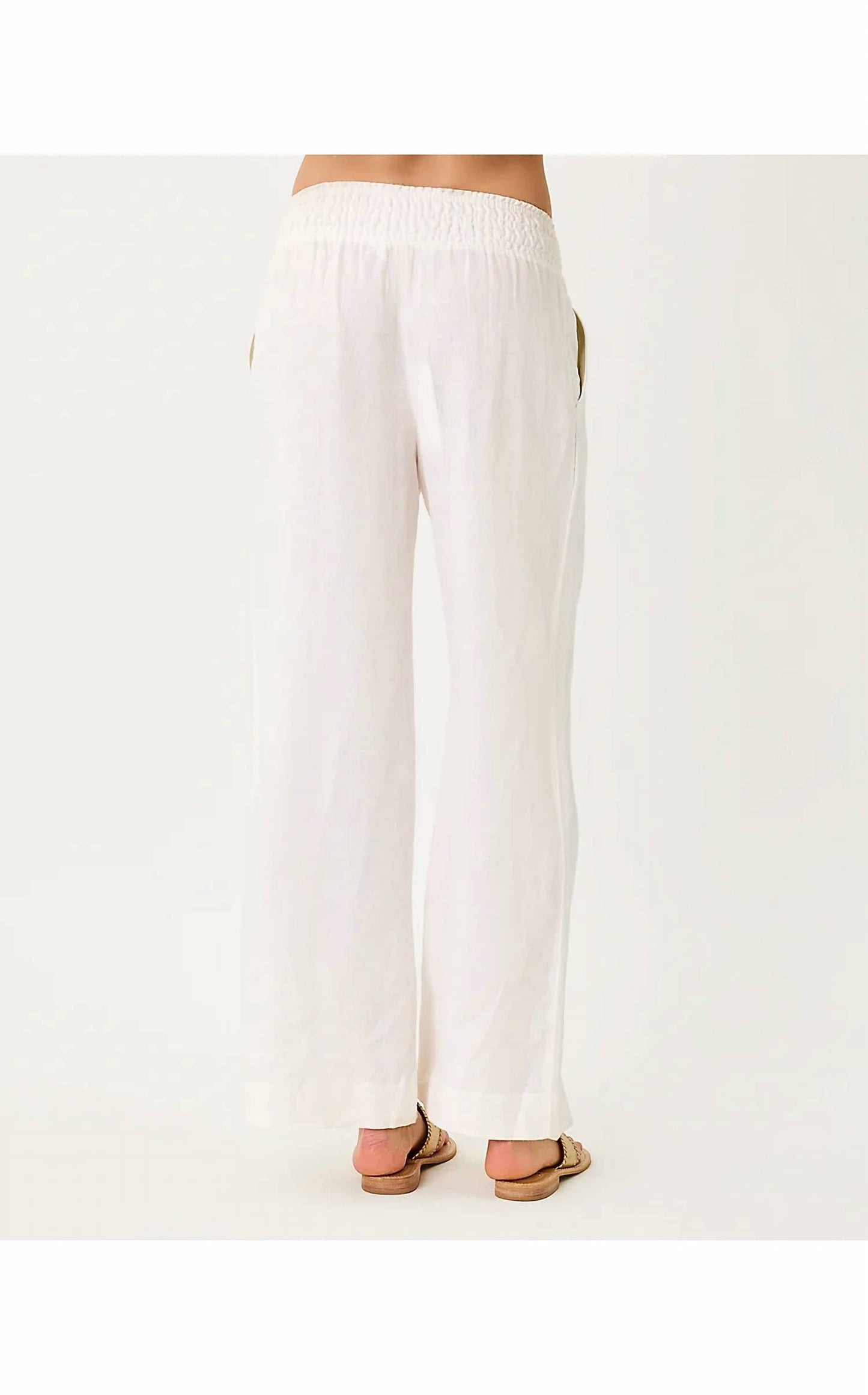 Pantalón de lino color blanco