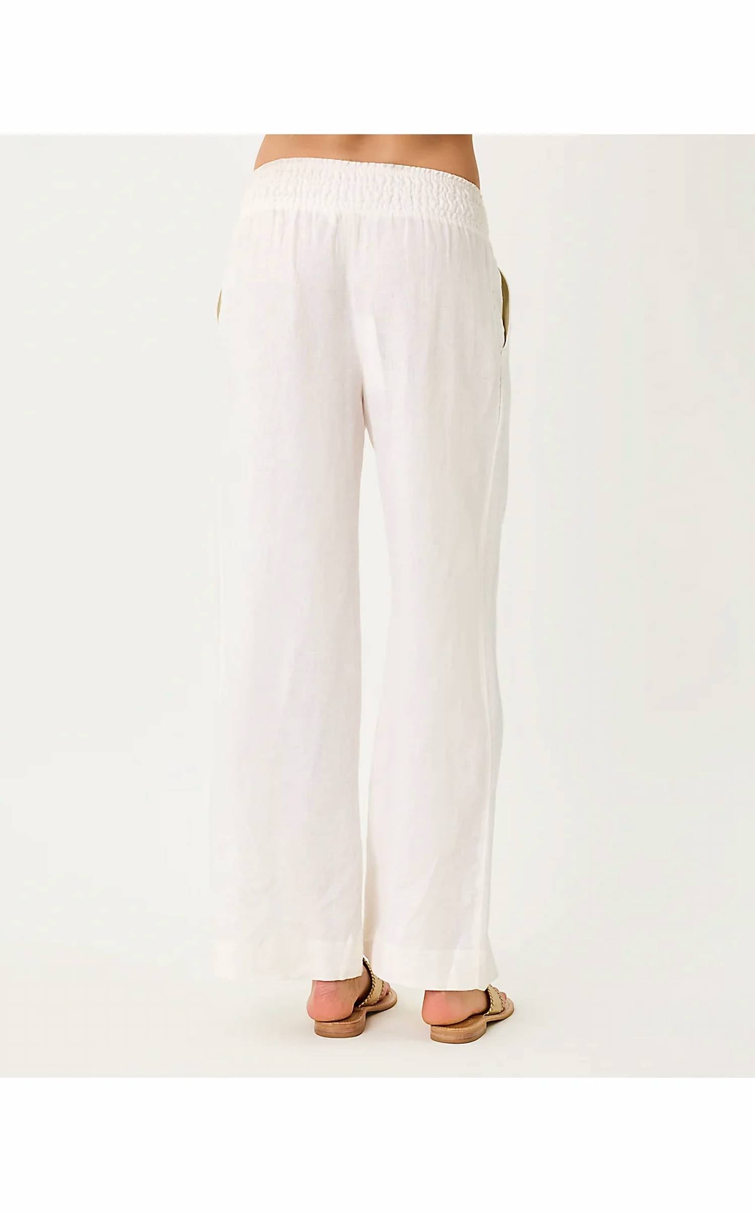 Pantalón de lino color blanco