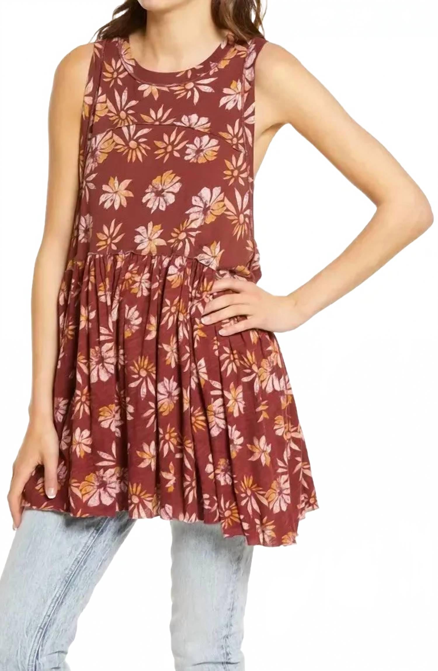 Camiseta sin mangas con estampado floral