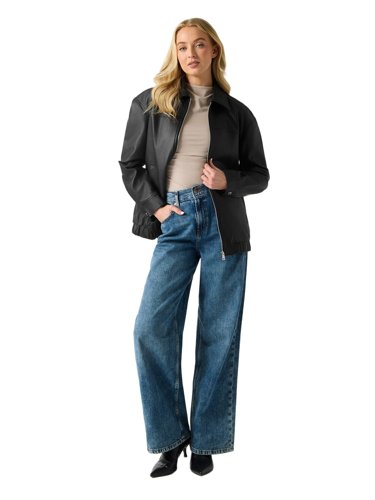Chaqueta de efecto cuero