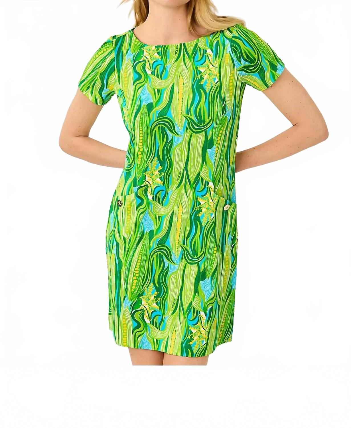 Vestido corto color turquesa