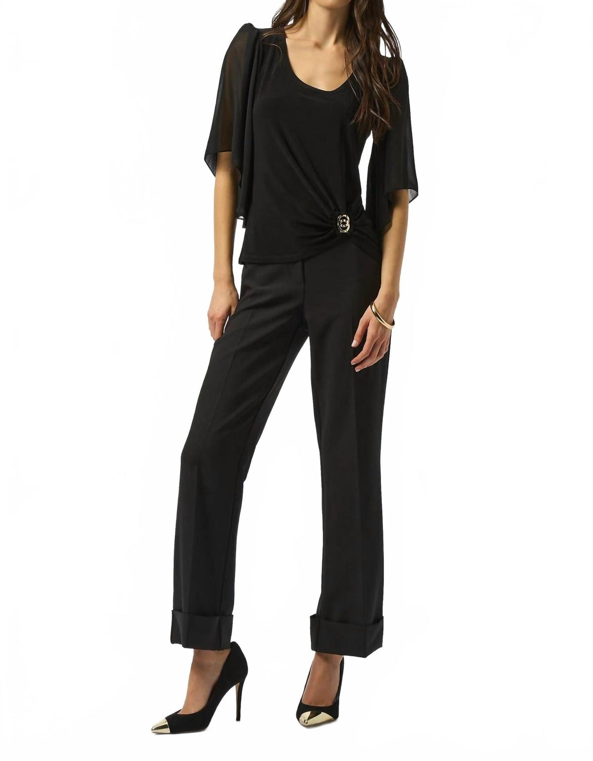 Top de gasa color negro
