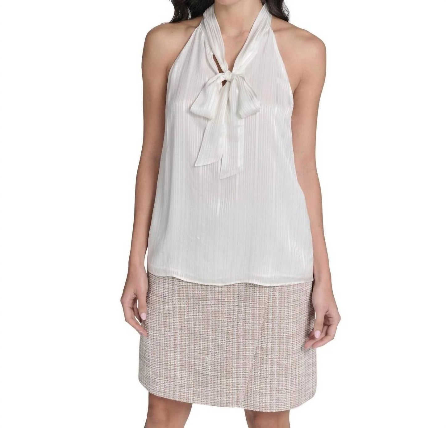 Blusa sin mangas color blanco