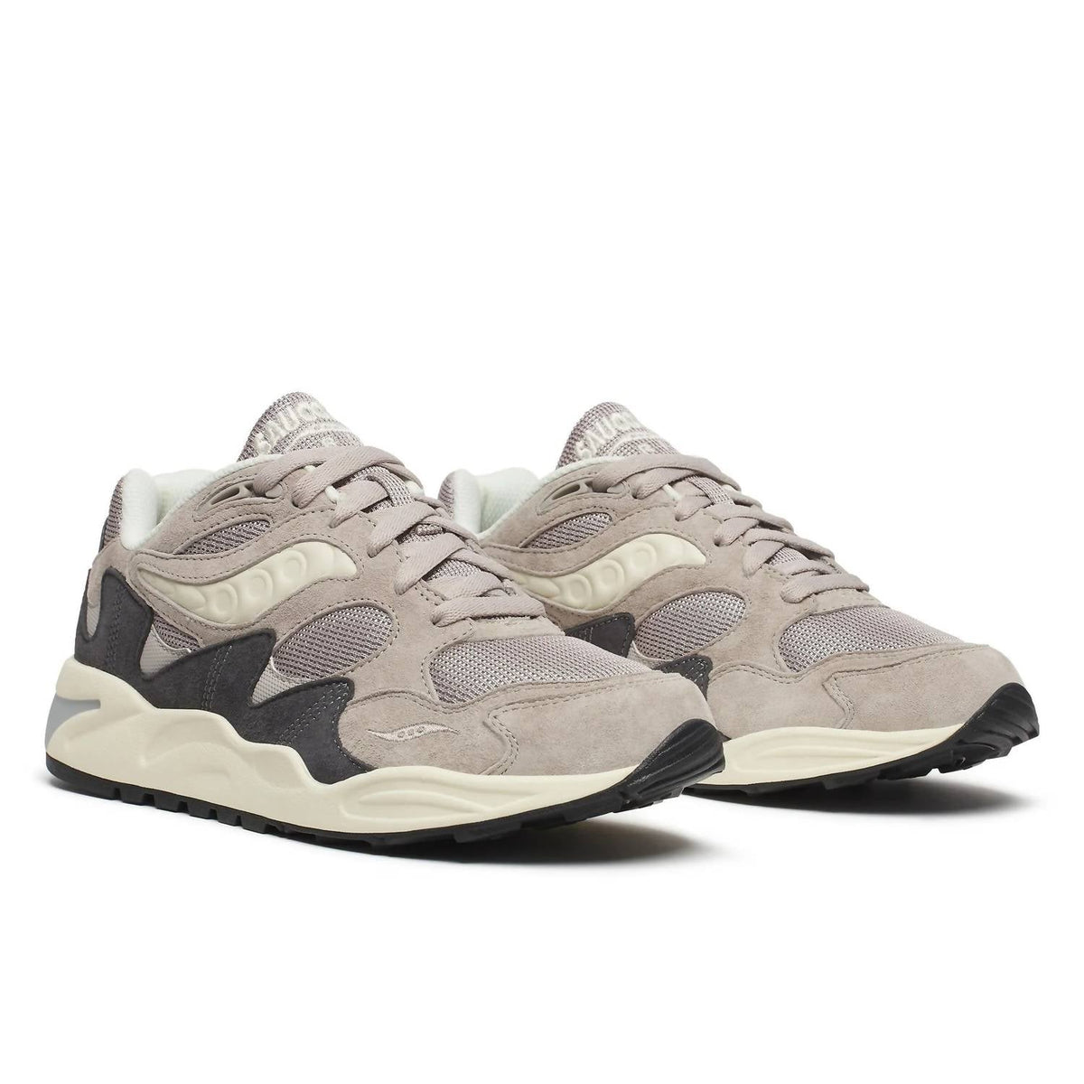 Tenis unisex color gris y crema