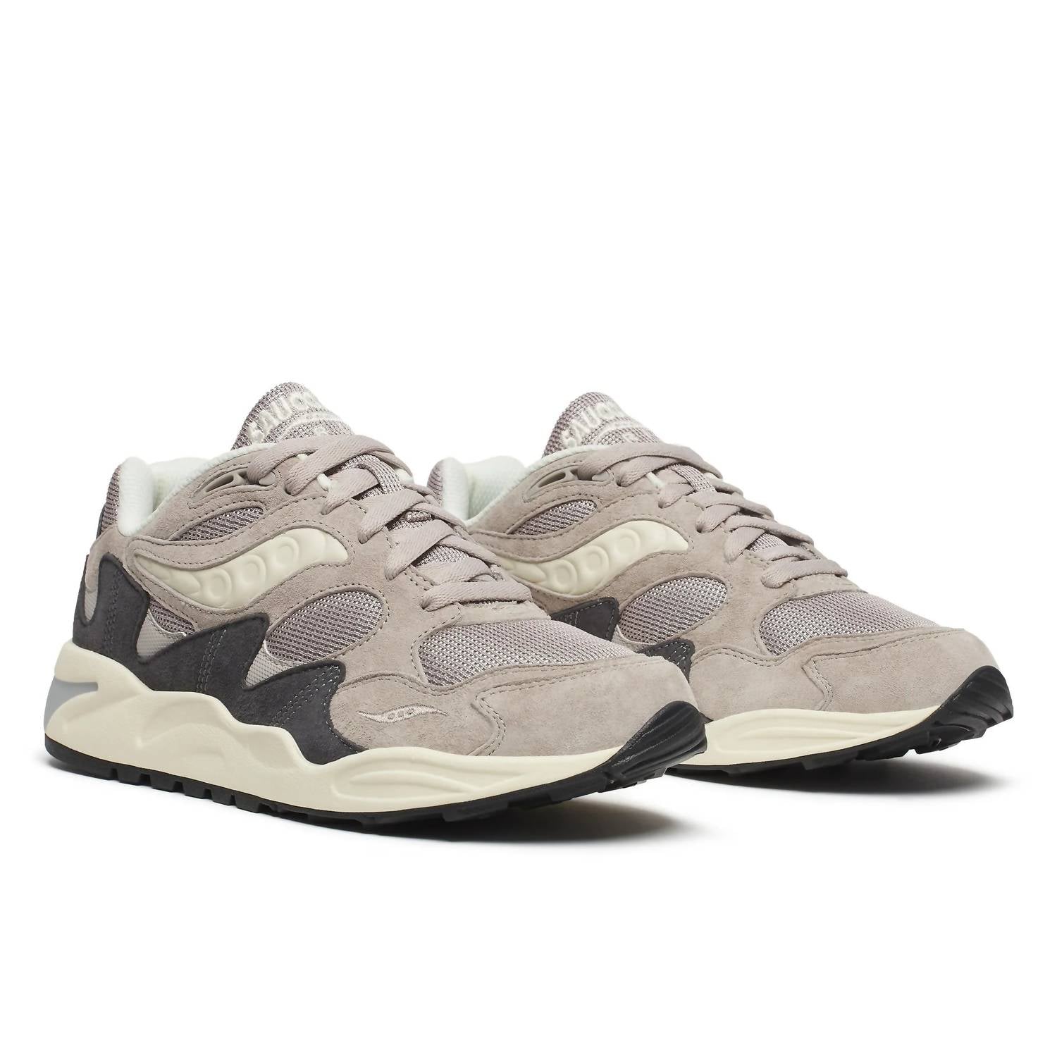 Tenis unisex color gris y crema