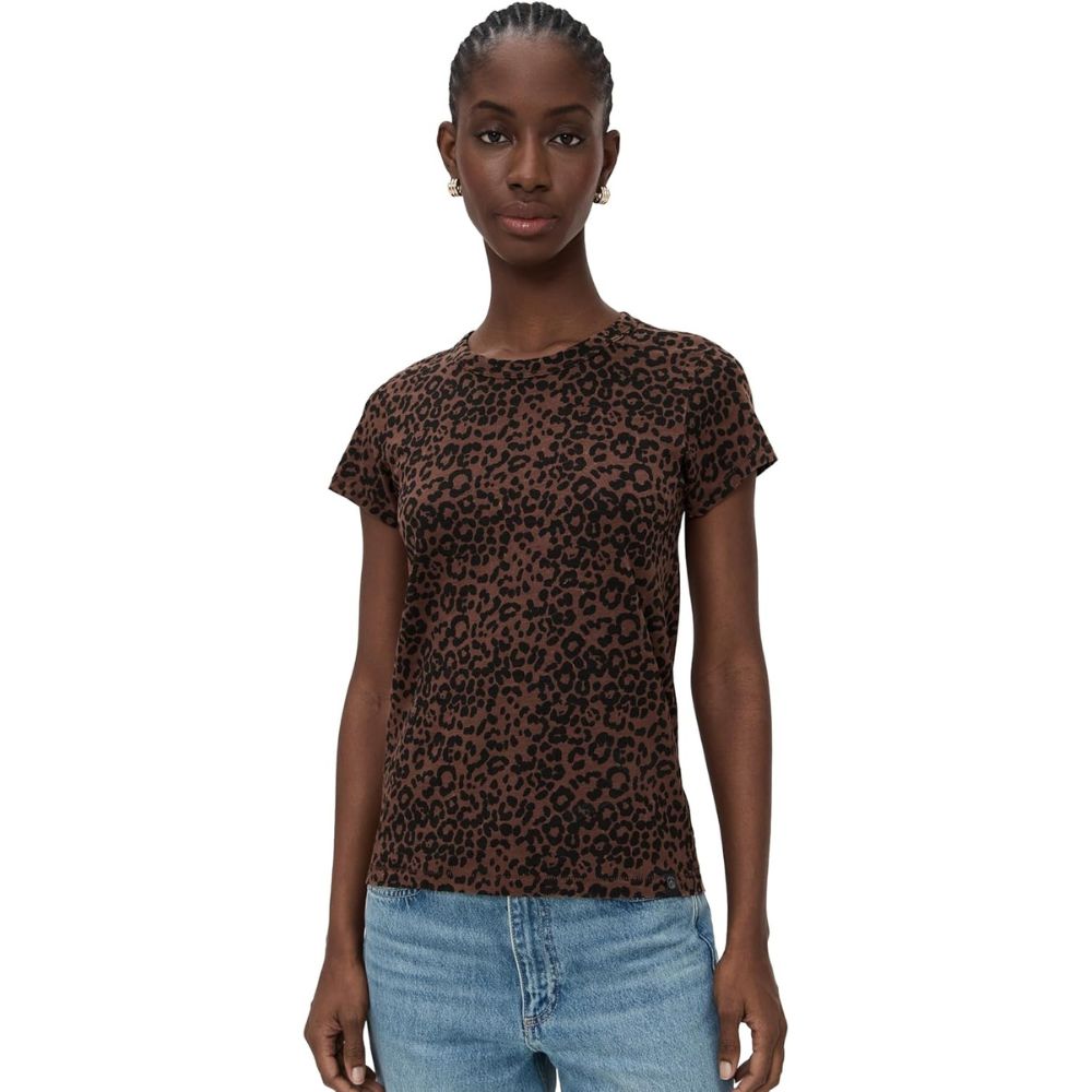 Camiseta de mujer con estampado animal color café