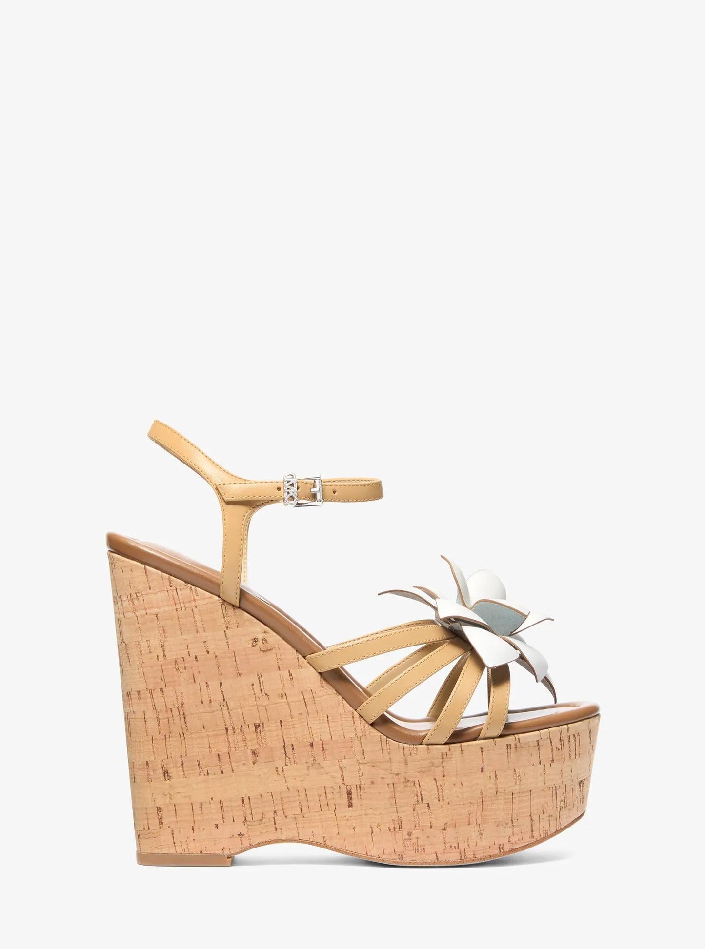 Sandalias de cuero con estampado floral