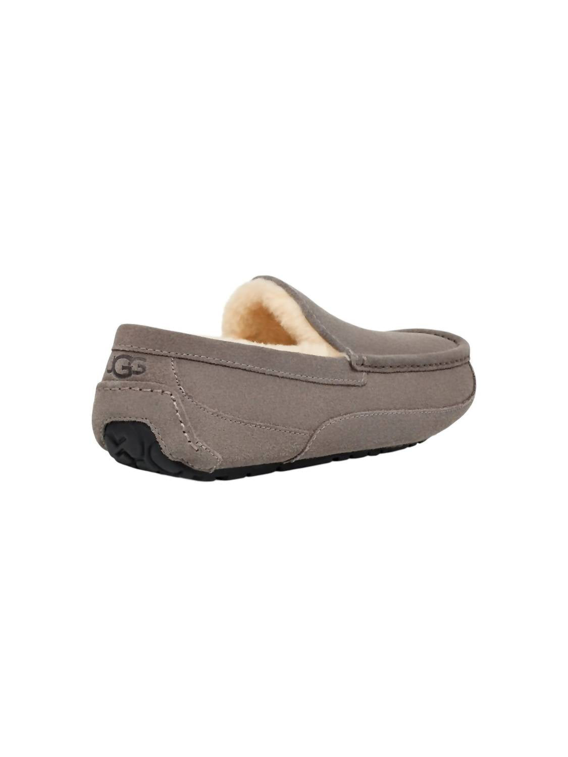 Pantuflas de hombre de gamuza color gris