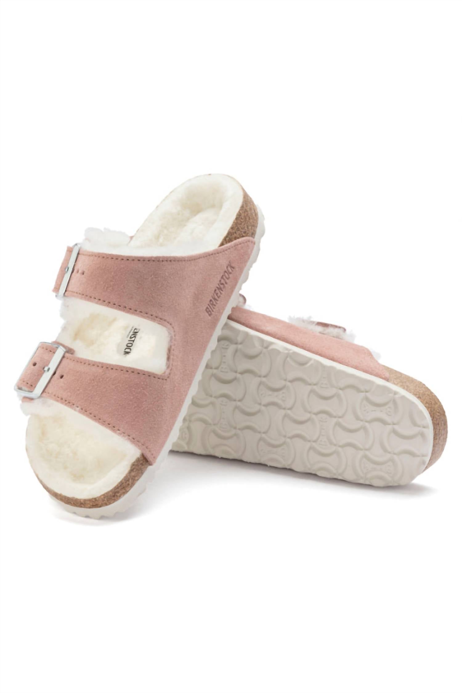 Sandalias de mujer de gamuza color rosado