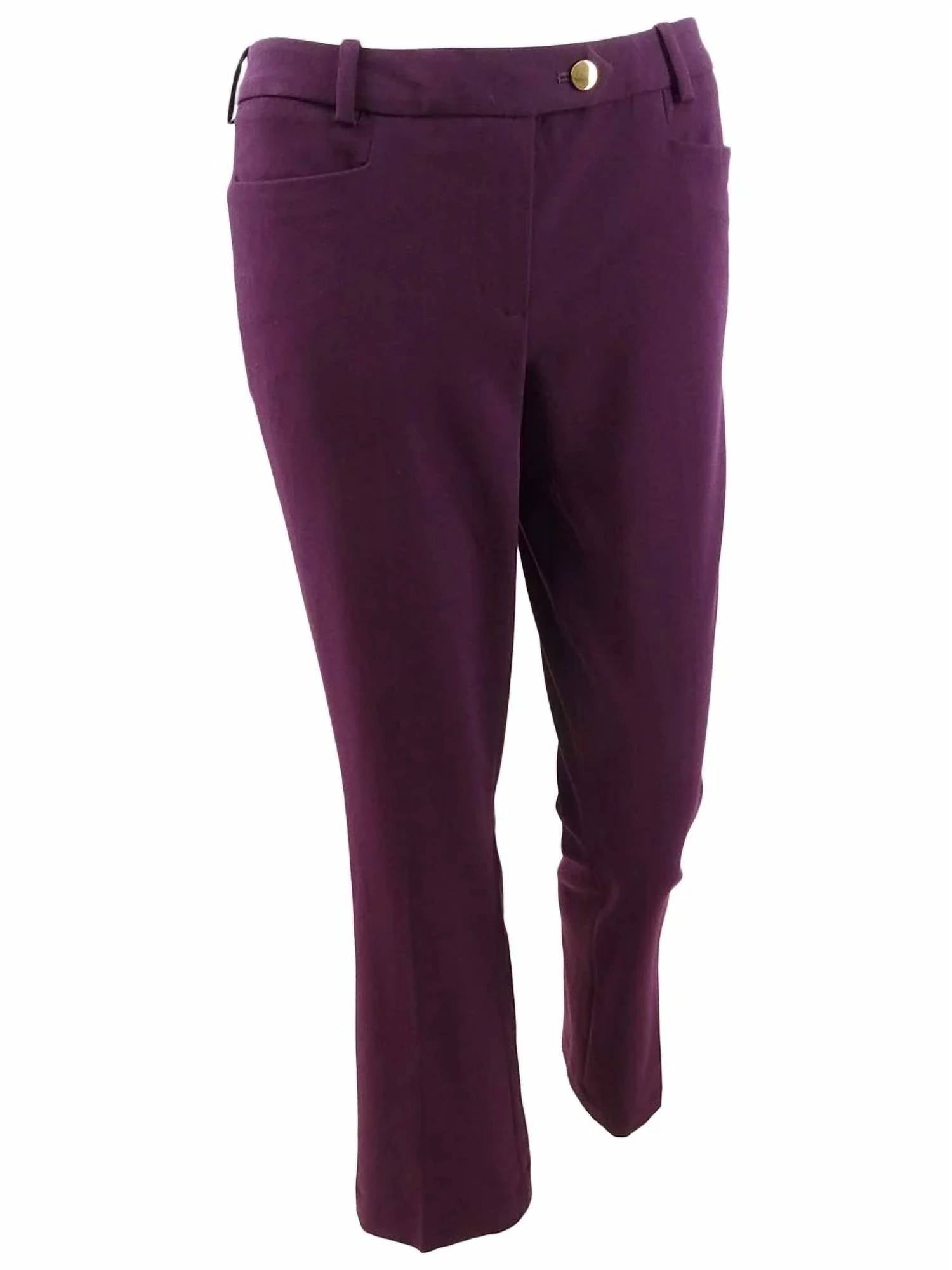 Pantalón de tiro medio color violeta