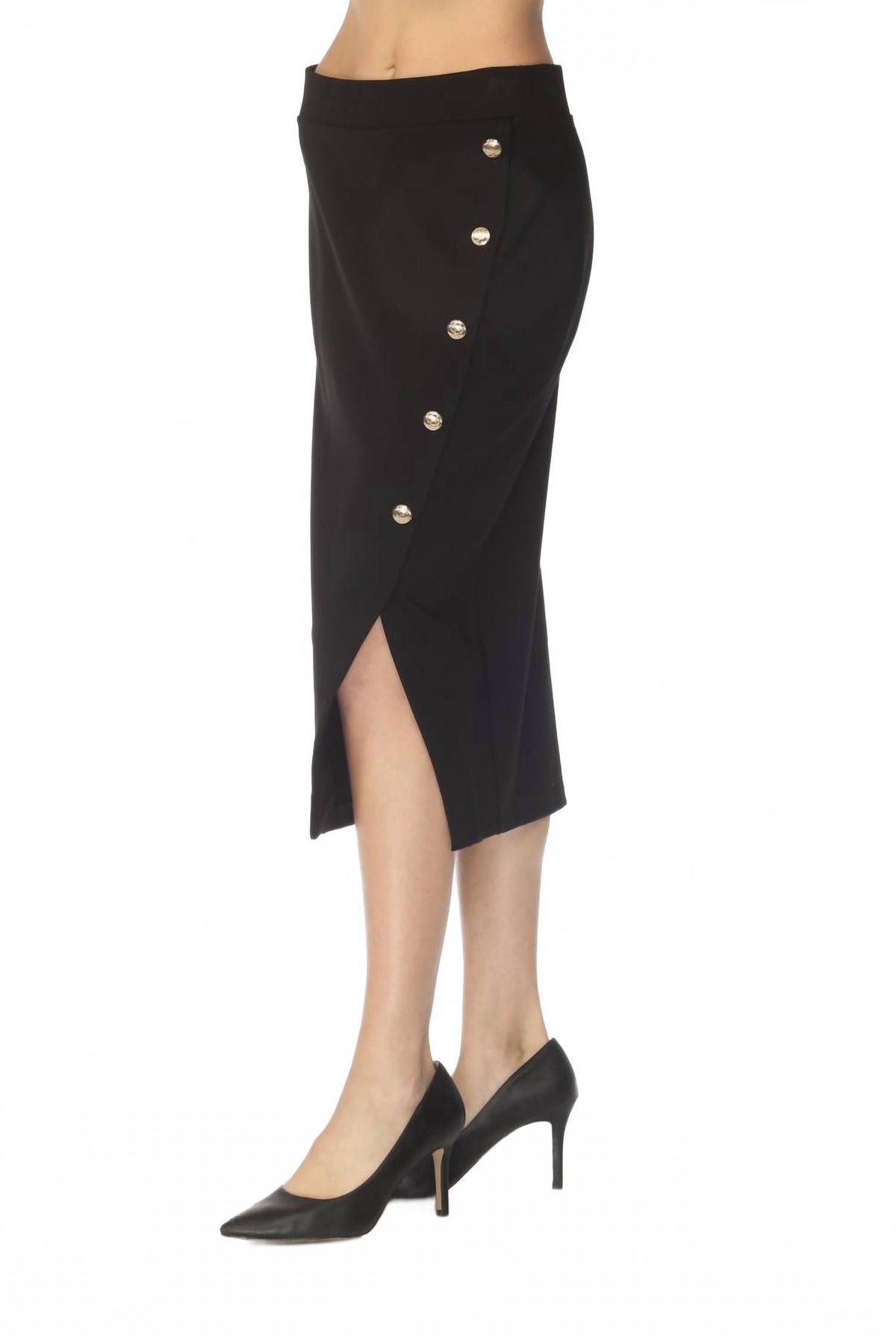 Falda midi color negro