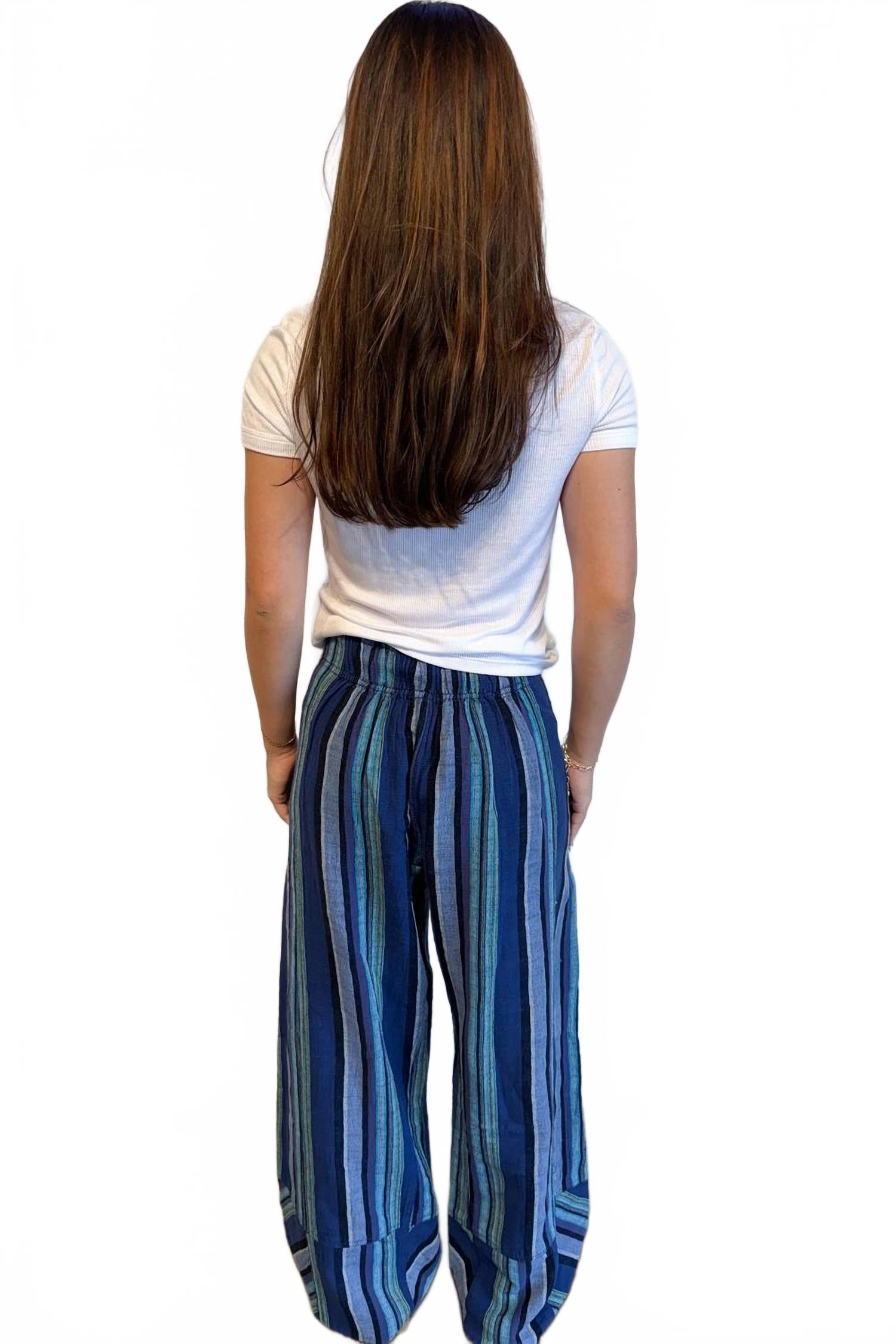 Pantalón de lino color azul marino