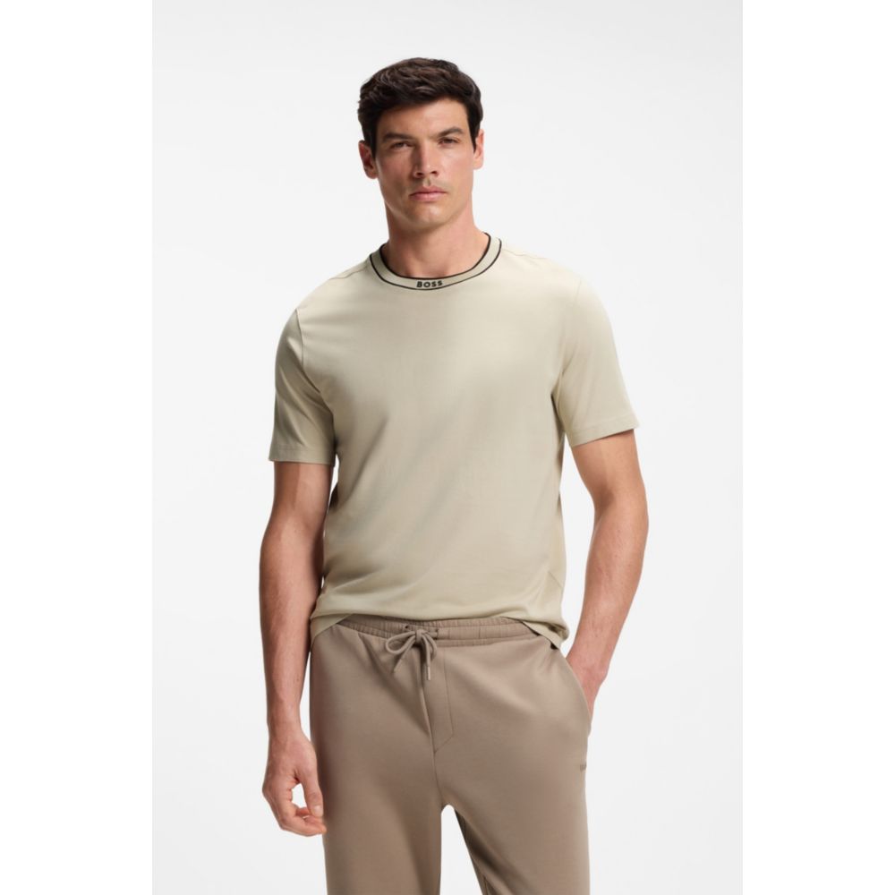 Camiseta de algodón con cuello redondo