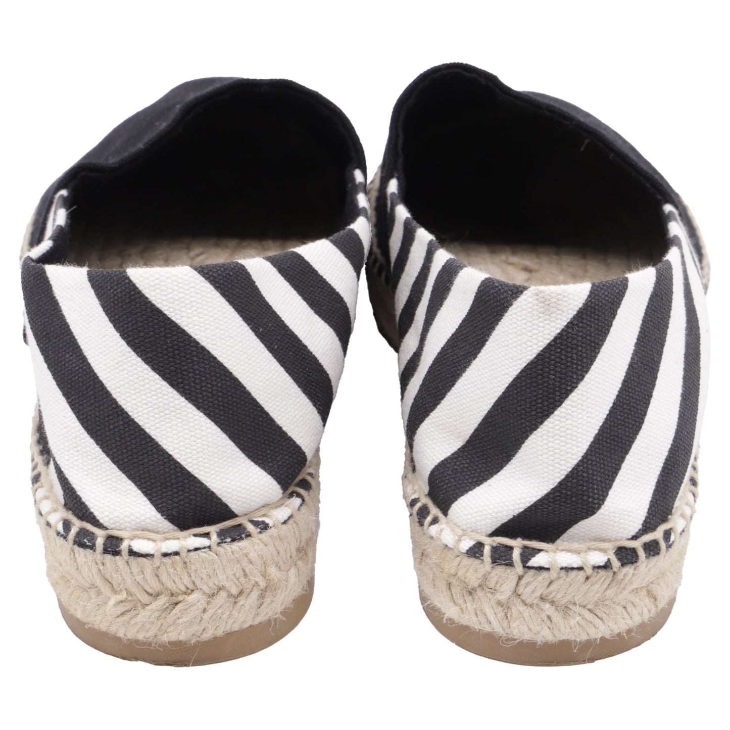 Alpargatas de lona a rayas sin cordones color negro