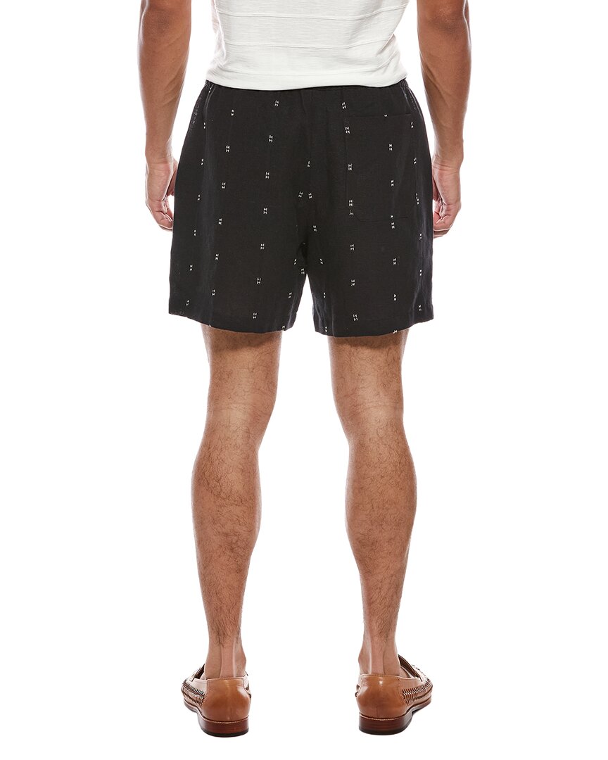 Short de mezcla de lino con bordado