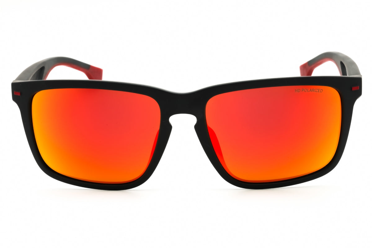 Gafas con lentes polarizados color gris oscuro y naranja