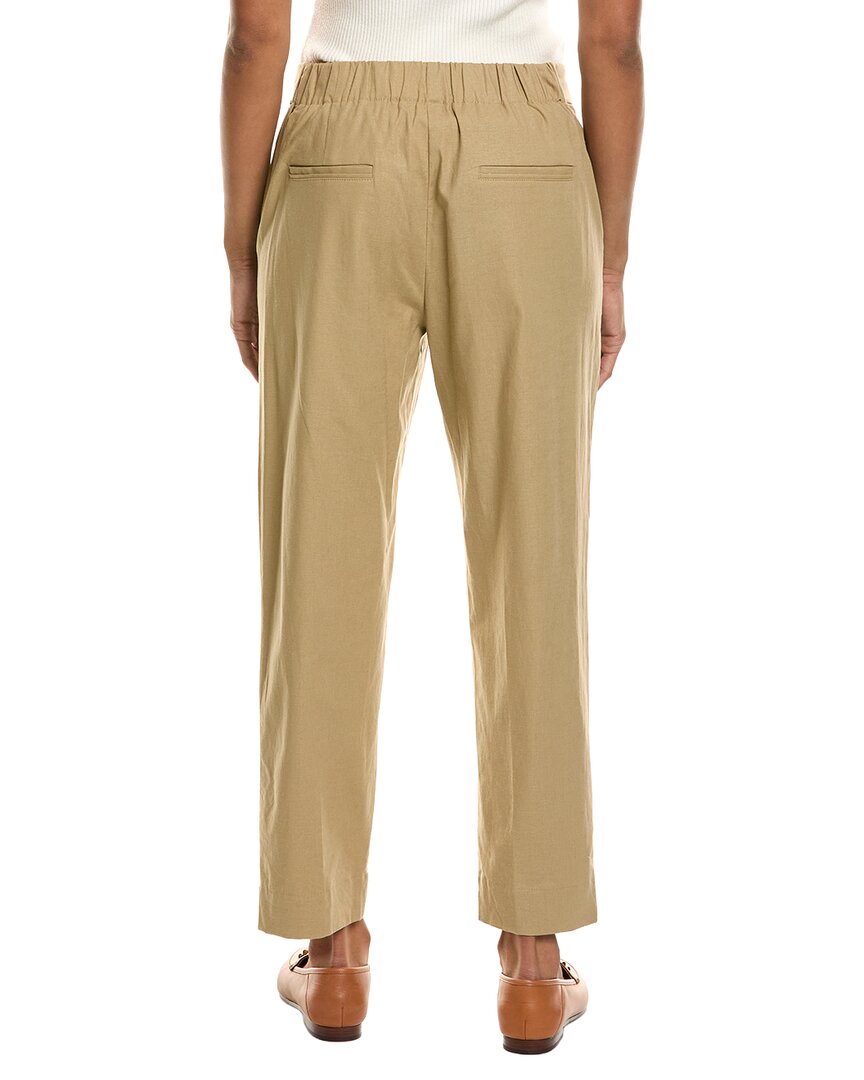 Pantalón de mezcla de lino de tiro medio