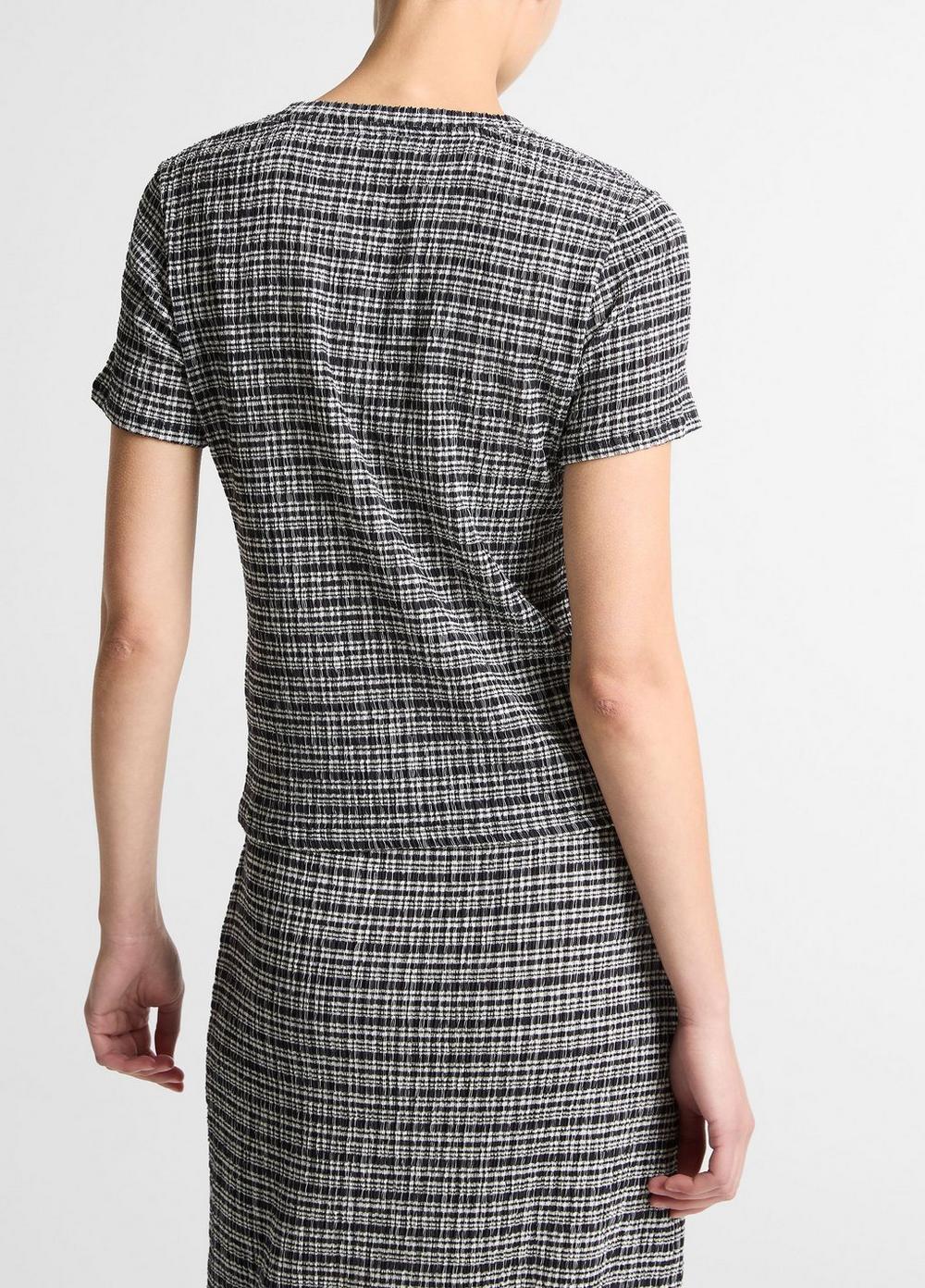 Short de manga corta con cuello redondo a cuadros