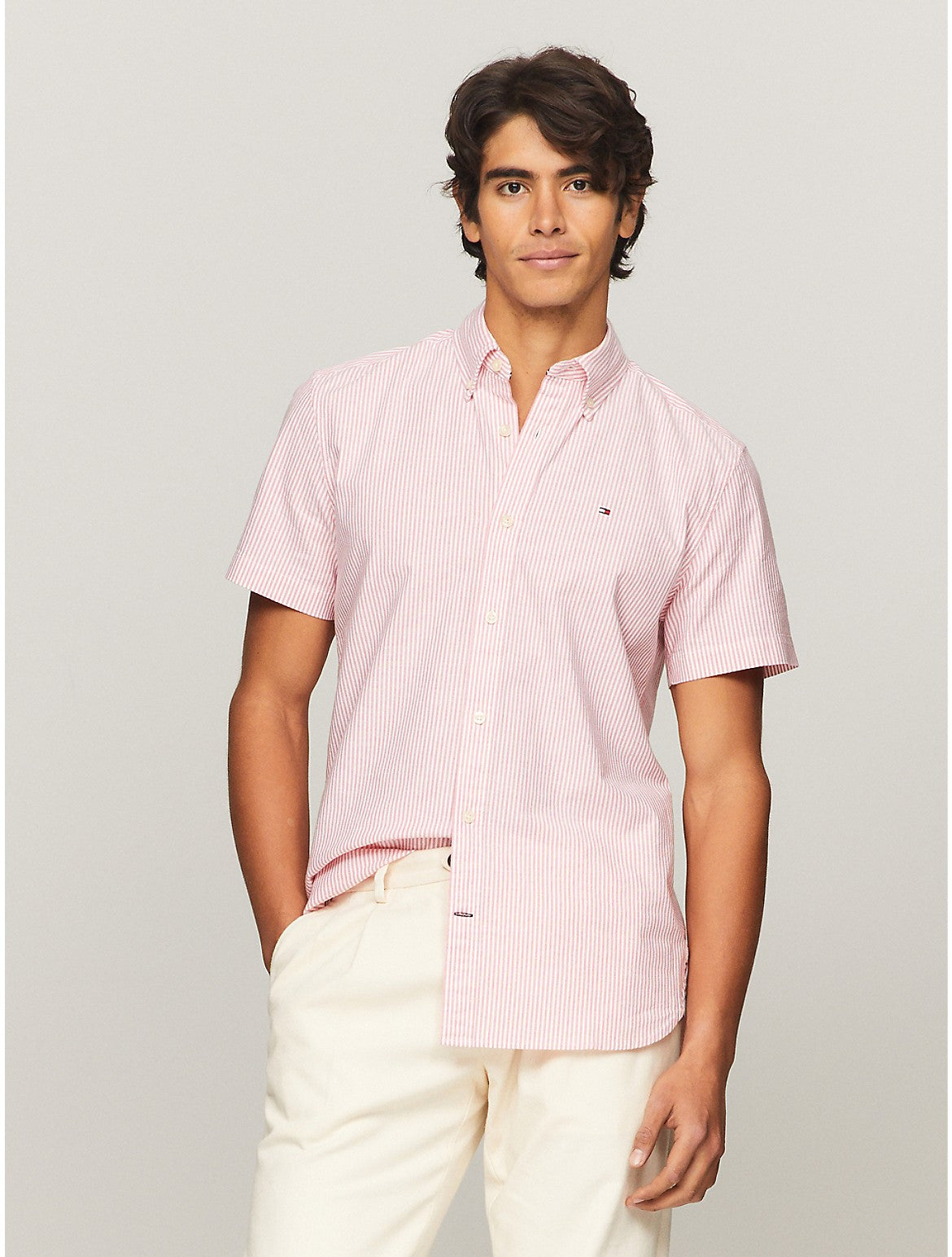 Camisa de hombre de manga corta a rayas