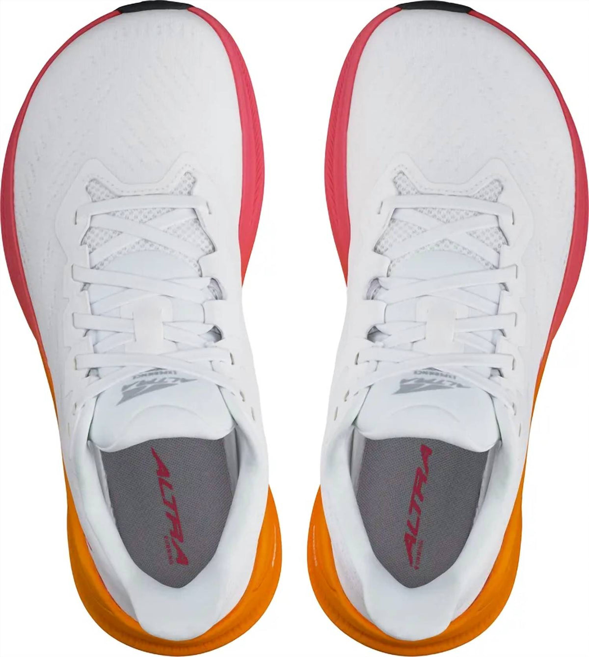 Tenis para correr de mujer color blanco y naranja