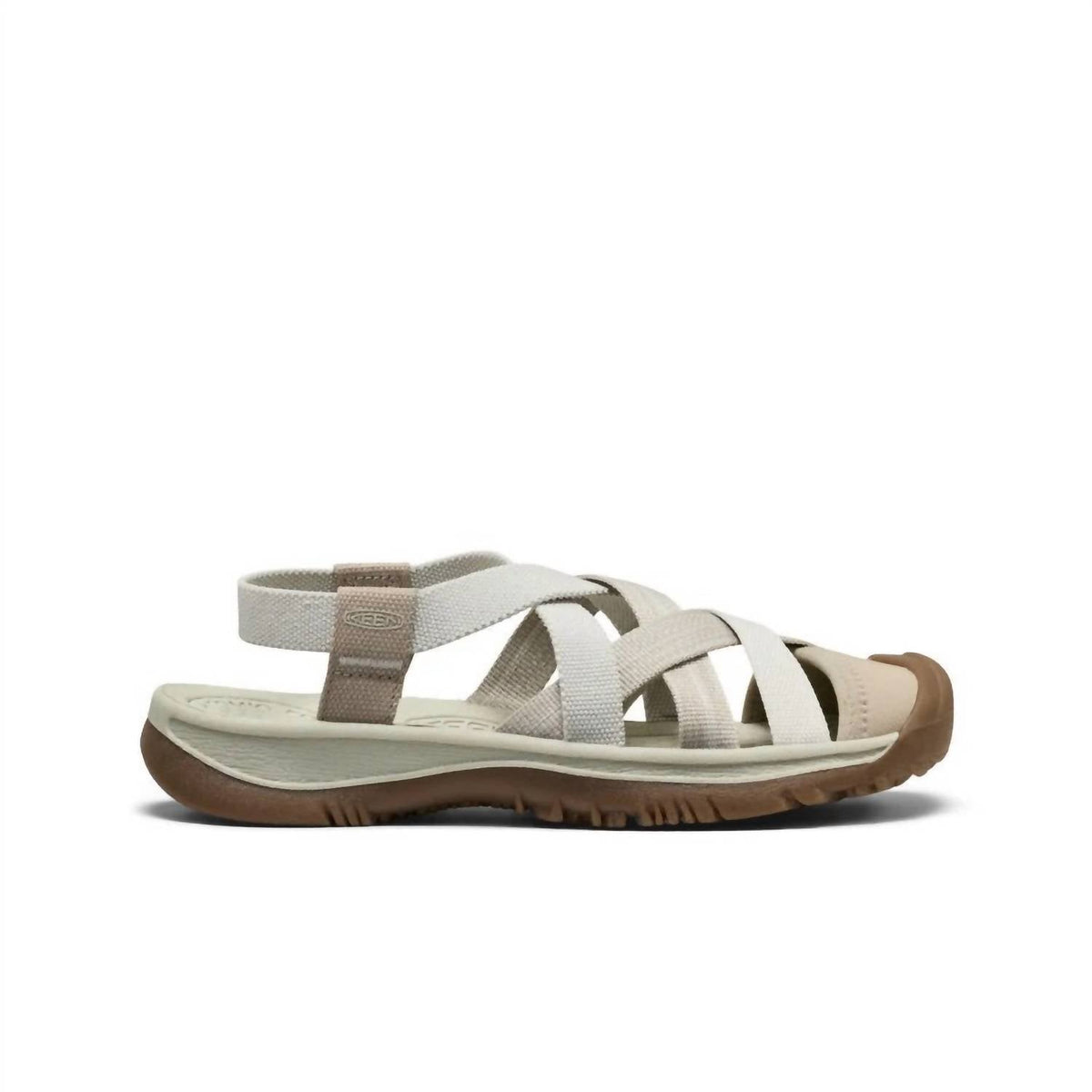 Sandalias de mujer color plateado y taupe