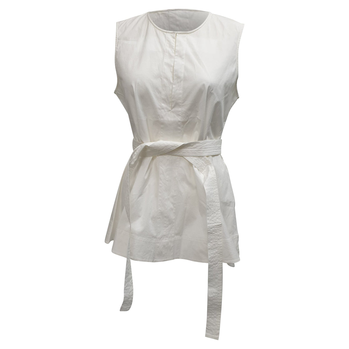 Blusa de algodón sin mangas color blanco